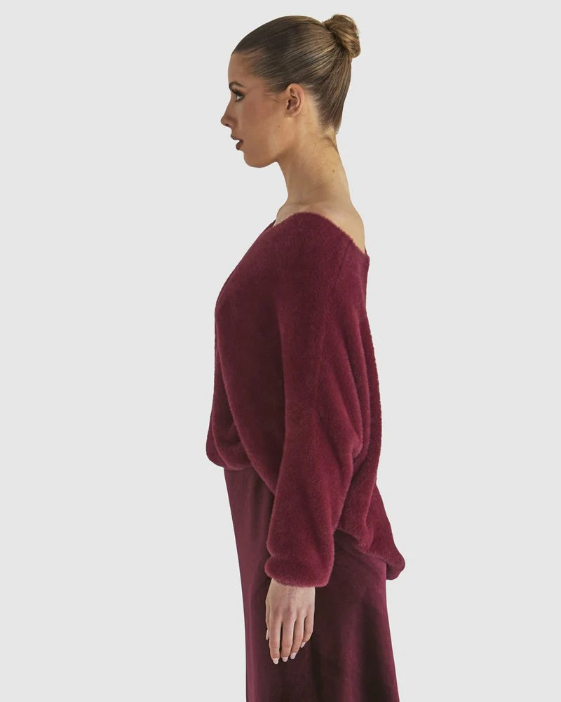Fate+Becker Electra Knit Wine Red