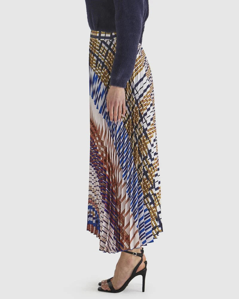 Fate+Becker Rays Skirt Check Navy