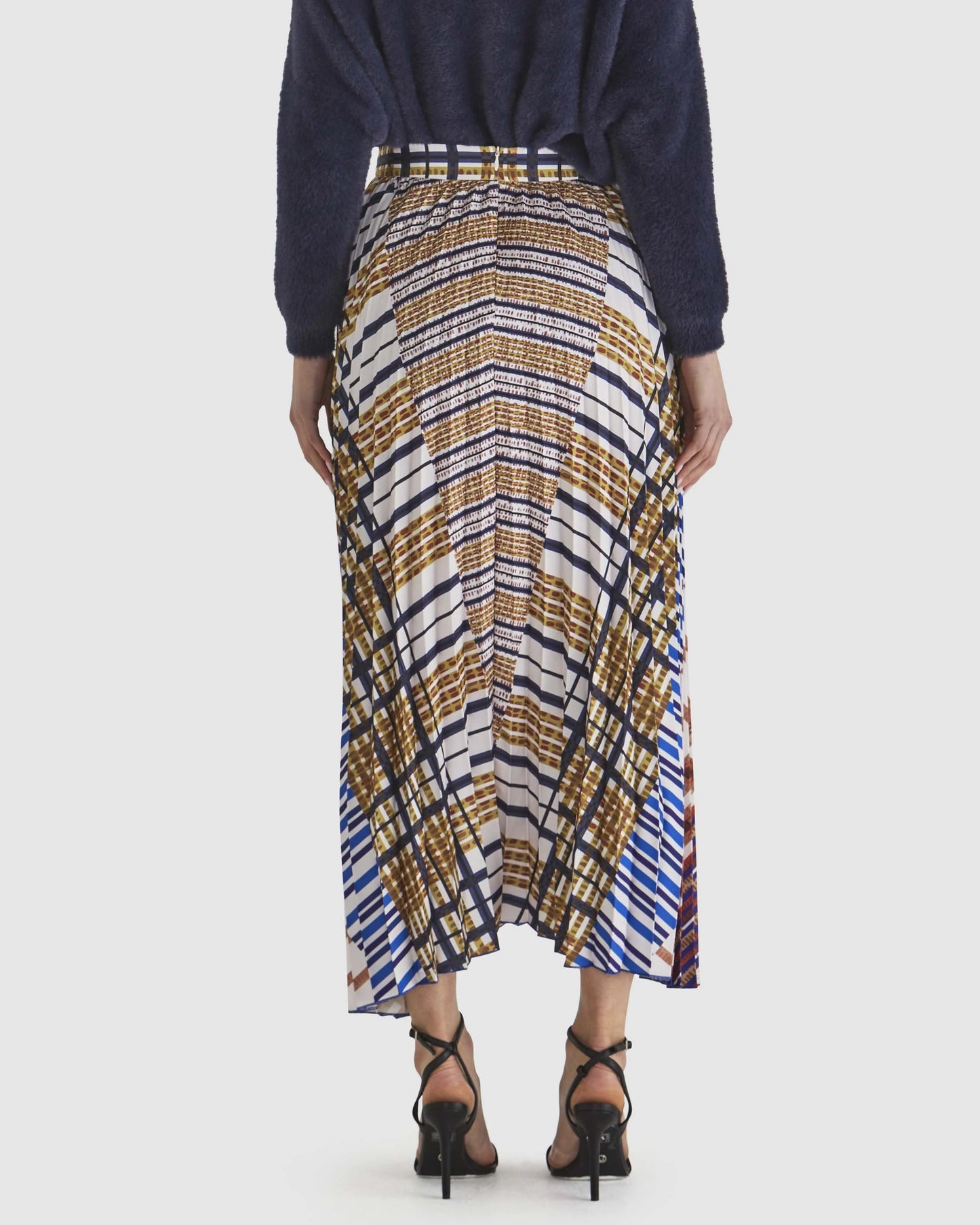 Fate+Becker Rays Skirt Check Navy