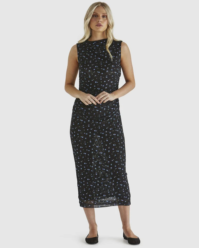 Sass Lauretta Mesh Dress- Black Ditsy