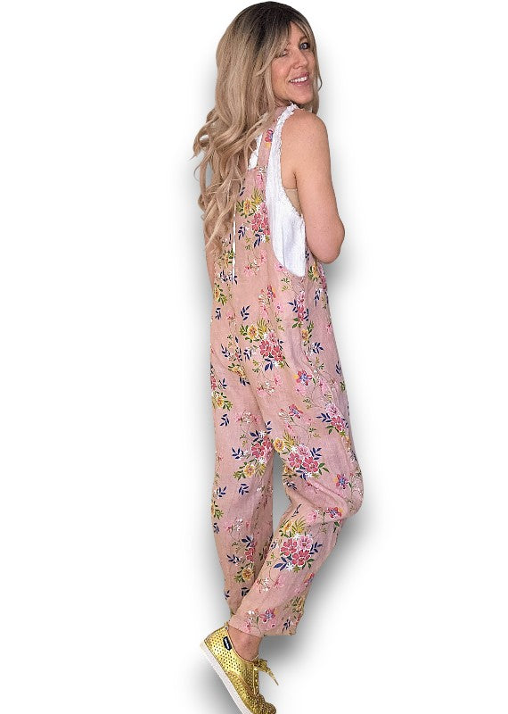 Helga May Baby Pink Wild Daisy Tie it your way-jumpsuit