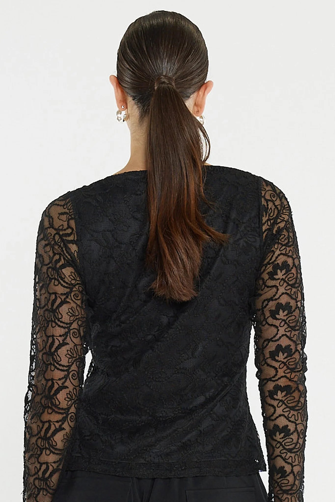 Sass Effie Mesh Top Black