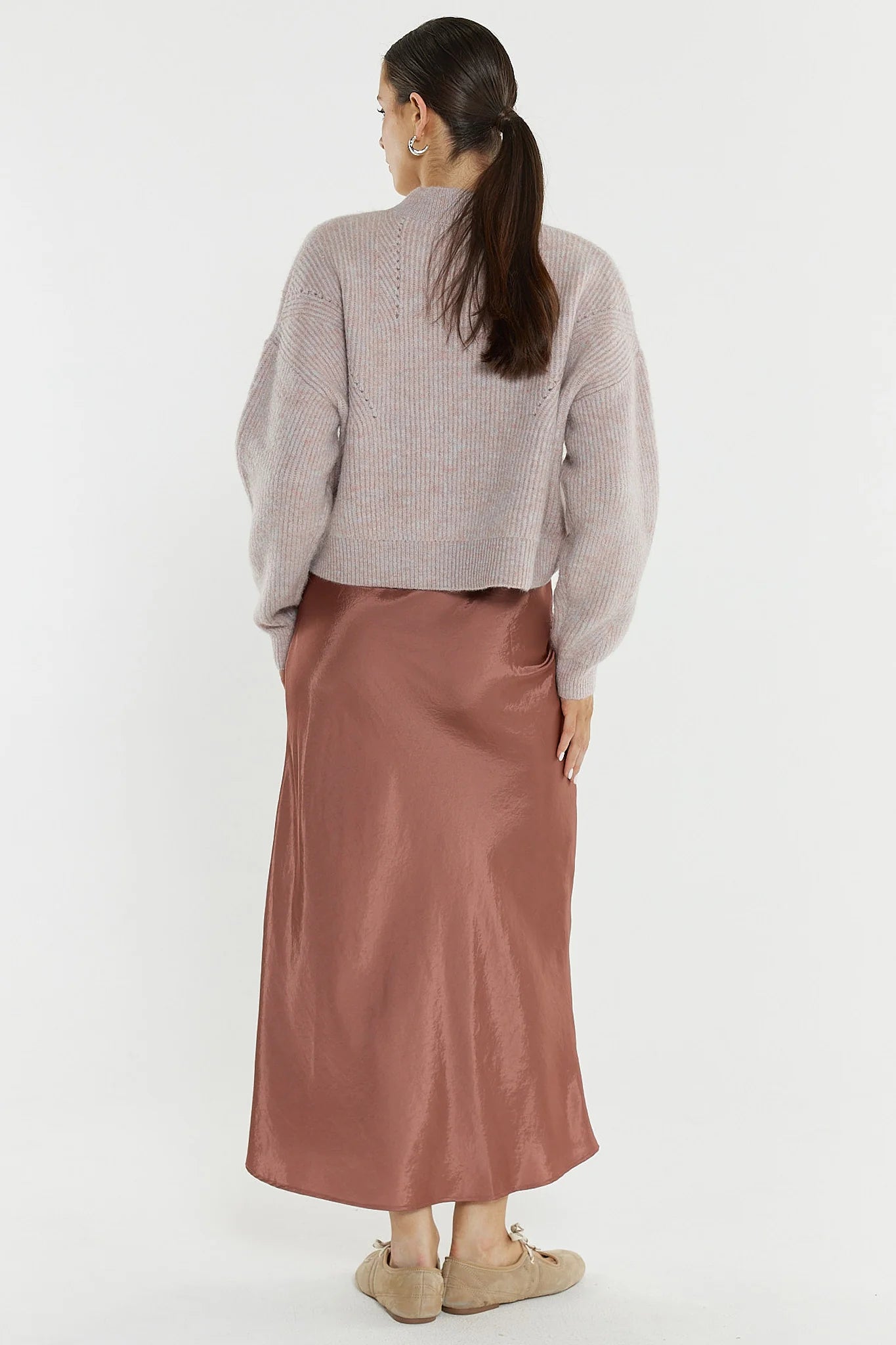 Sass Nell Bias Skirt Rosewood