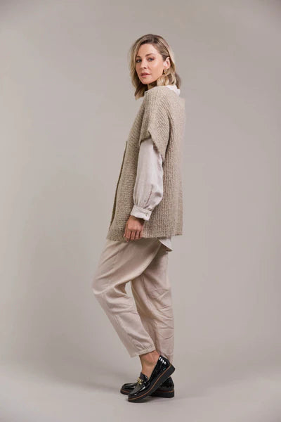 Eb & Ive Folie Button Vest Oat