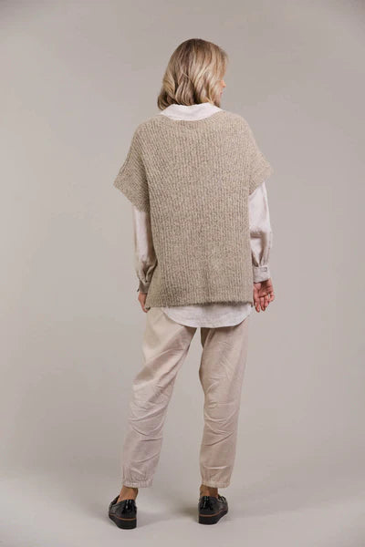 Eb & Ive Folie Button Vest Oat