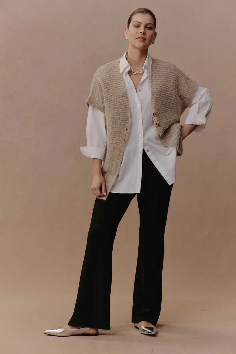 Eb & Ive Folie Button Vest Oat