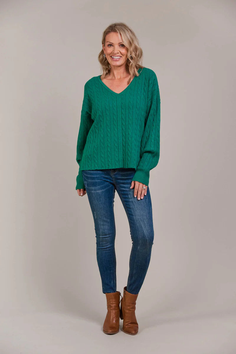 Eb & Ive Palmer Cable Knit Teal