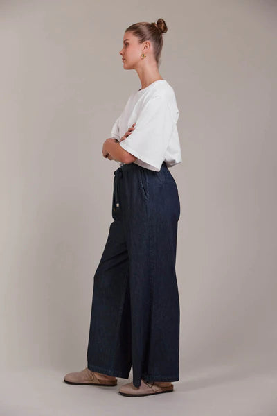 Eb & Ive Pepi Wide Denim Pant Small Oxford