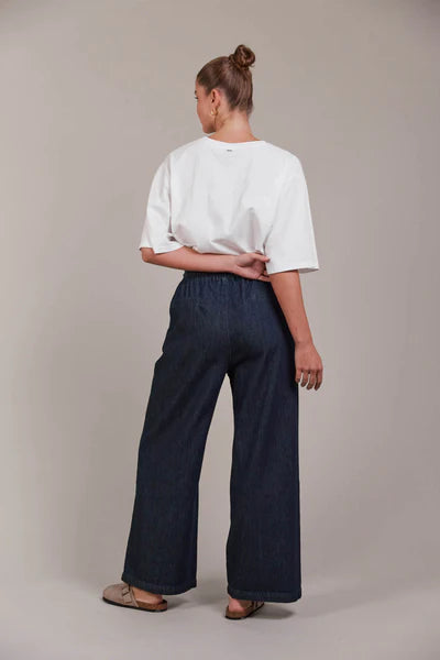 Eb & Ive Pepi Wide Denim Pant Small Oxford