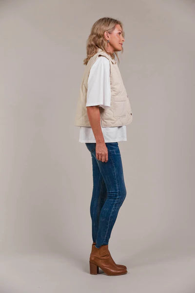 Eb & Ive Argo Crop Vest Ecru