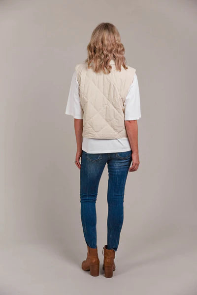 Eb & Ive Argo Crop Vest Ecru