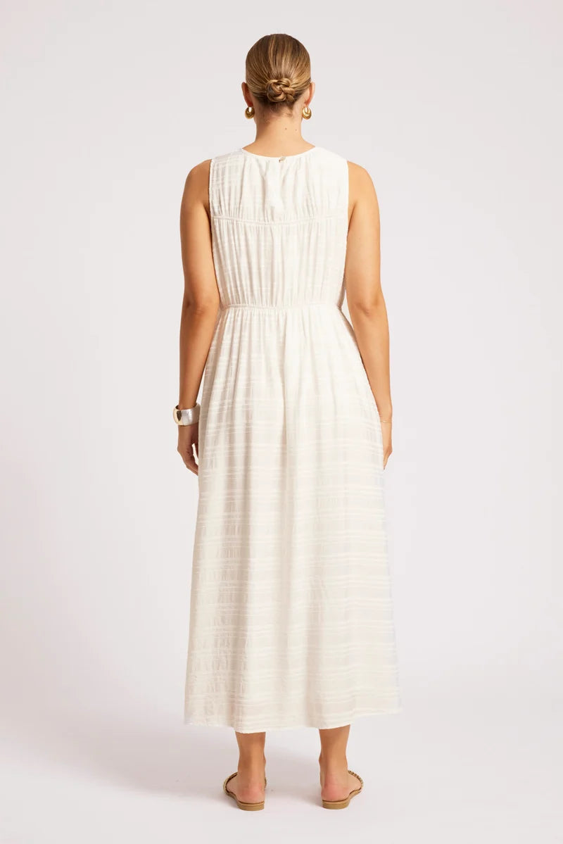Eb+Ive Sovana Ruched Maxi Dress White