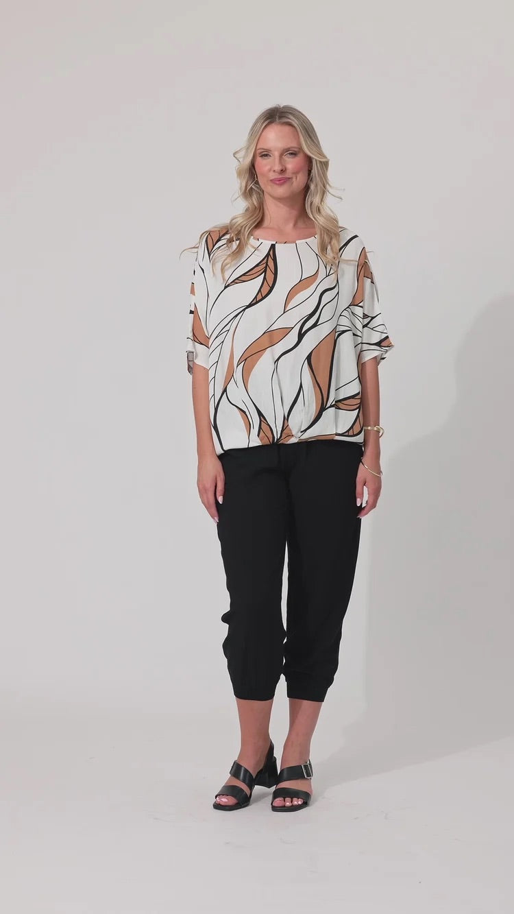Lemon Tree Alessa Top Leafy White
