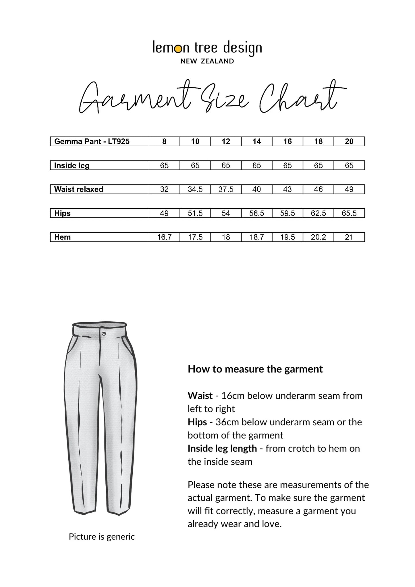 Lemon Tree Design Gemma Pant Navy