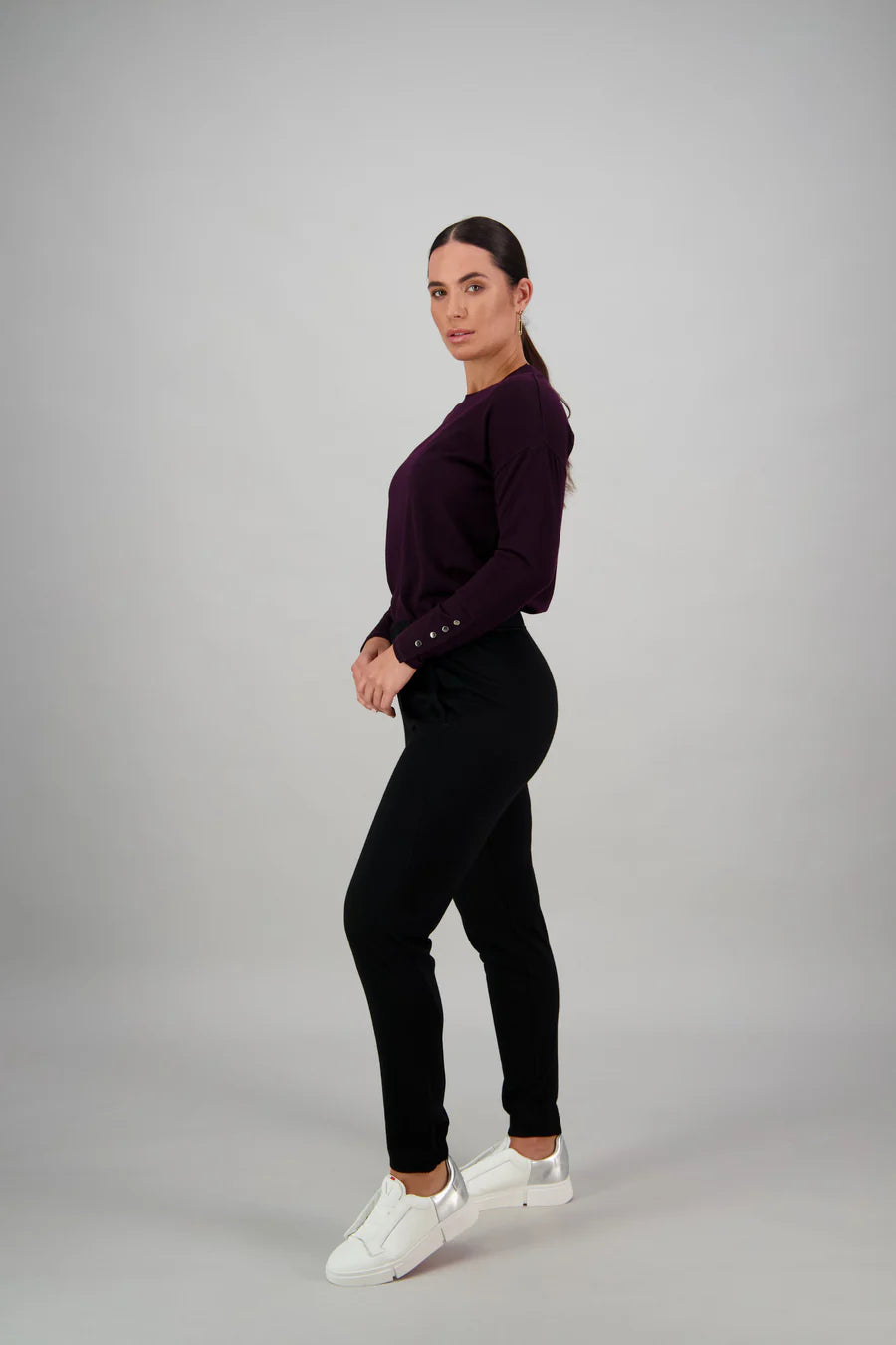 Vassalli Merino Relaxed Pull On Pant Black