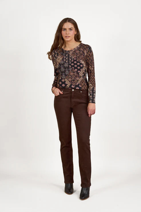 Vassalli Long Sleeve Round Neck Top Rhapsody