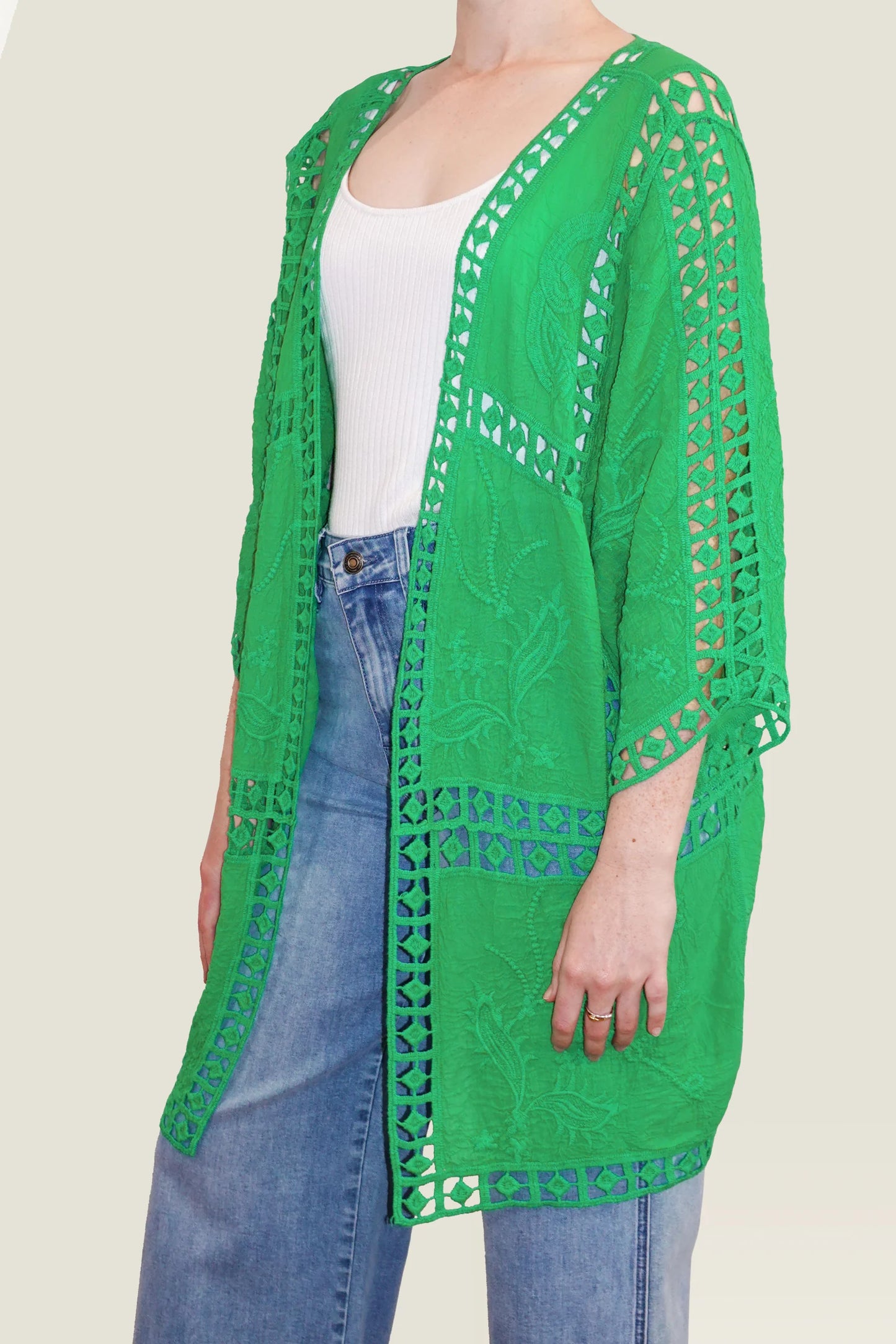 Isle of Mine Oline Kimono Green OS