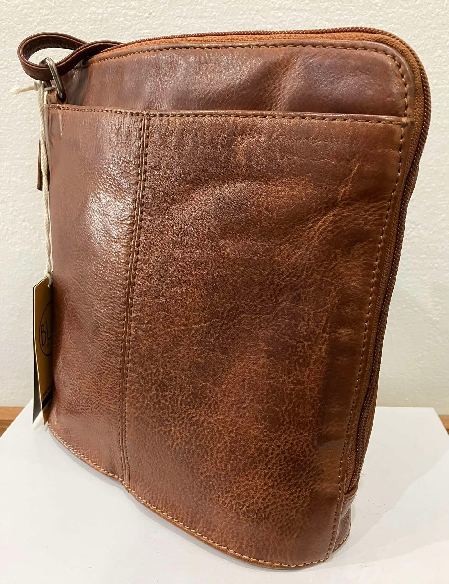 Baron Paris Leather Handbag Cognac