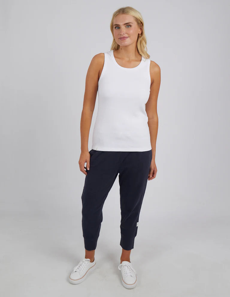 Elm Rib Crew Tank White