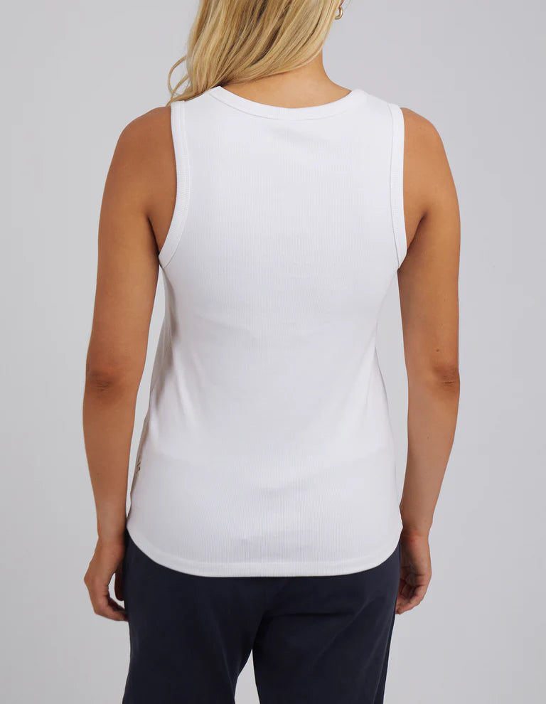 Elm Rib Crew Tank White