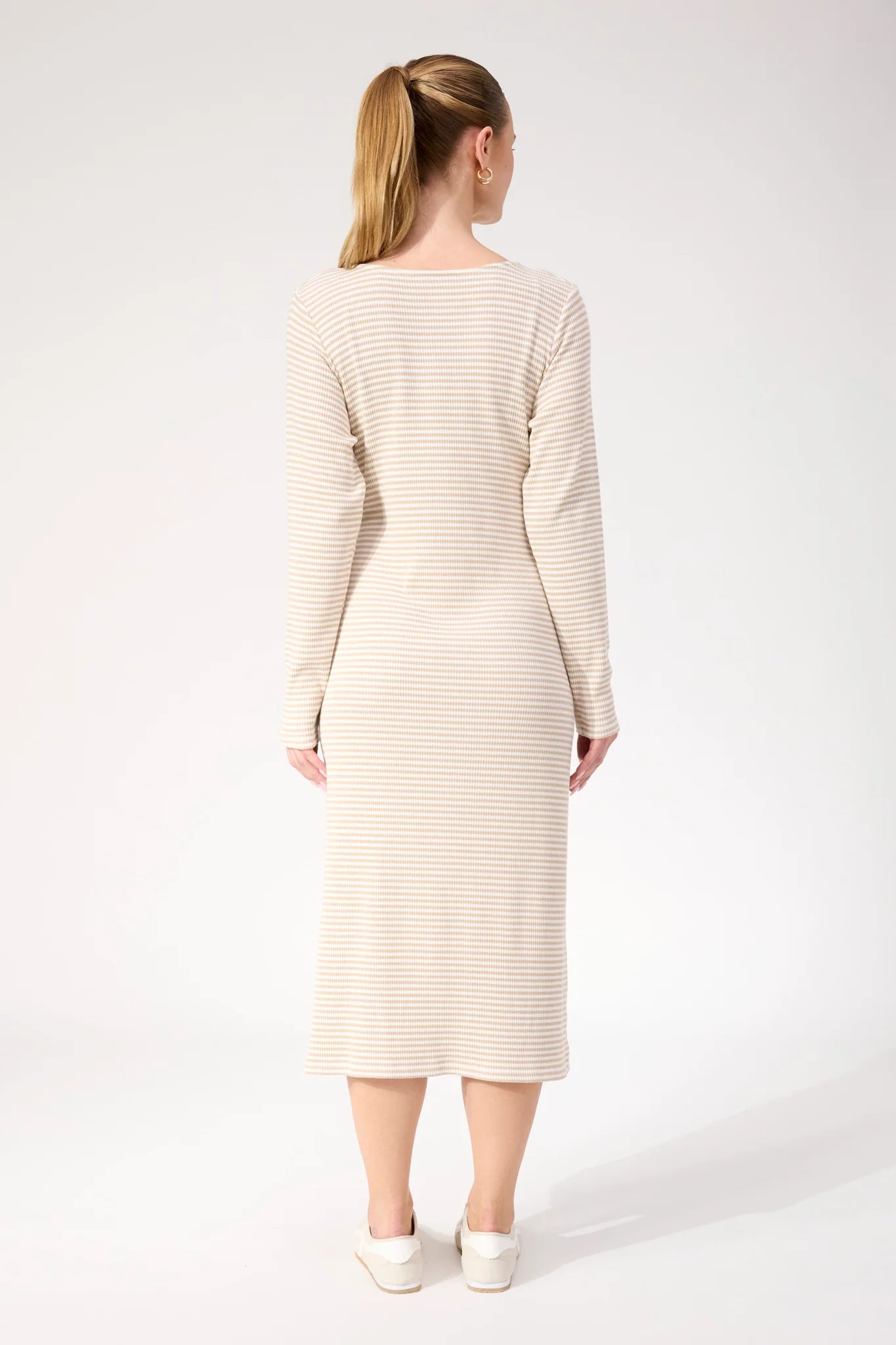 Haven Levi Stripe Tshirt Dress Latte