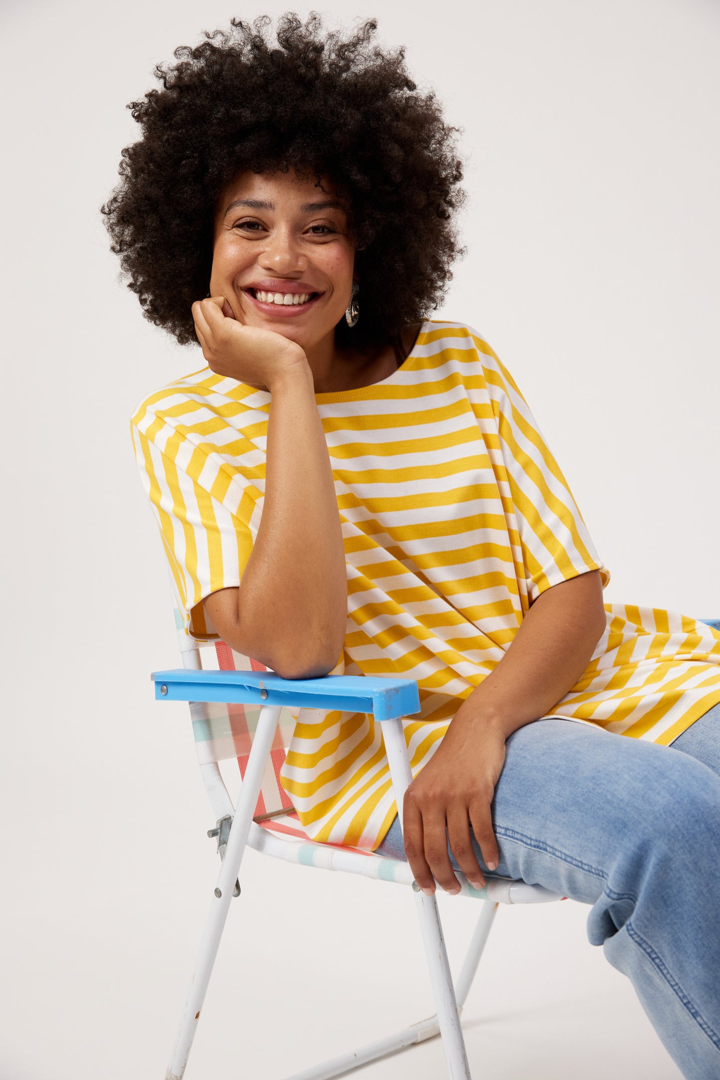 Haven Kos Stripe Tshirt Yellow