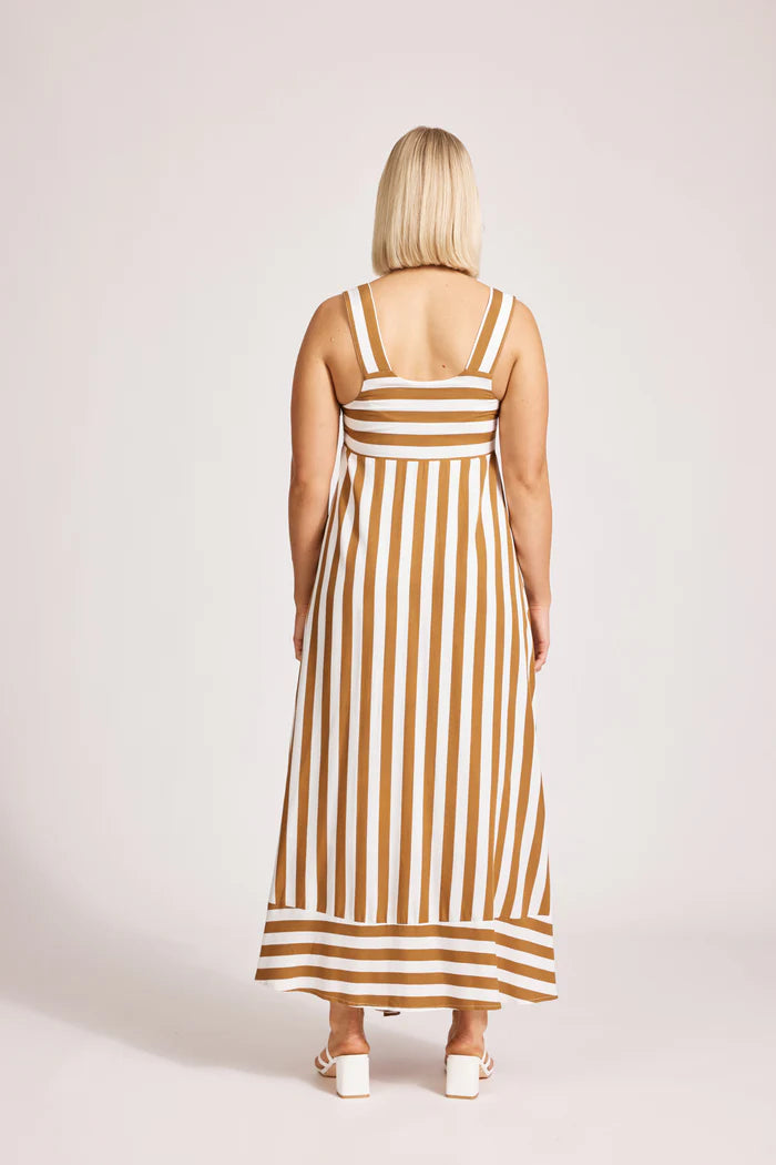 Eb & Ive Treville Stripe Tank Maxi Dress Caramel