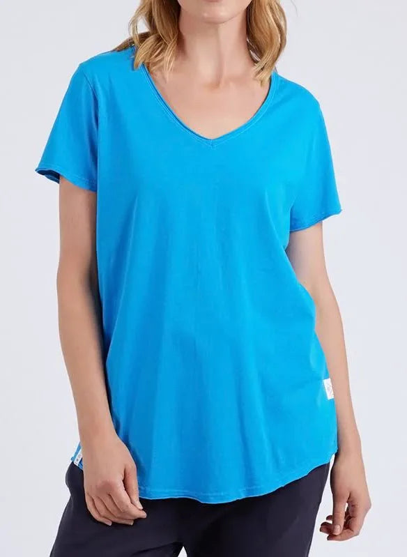 Elm Fundamental Vee Tee Ibiza Blue