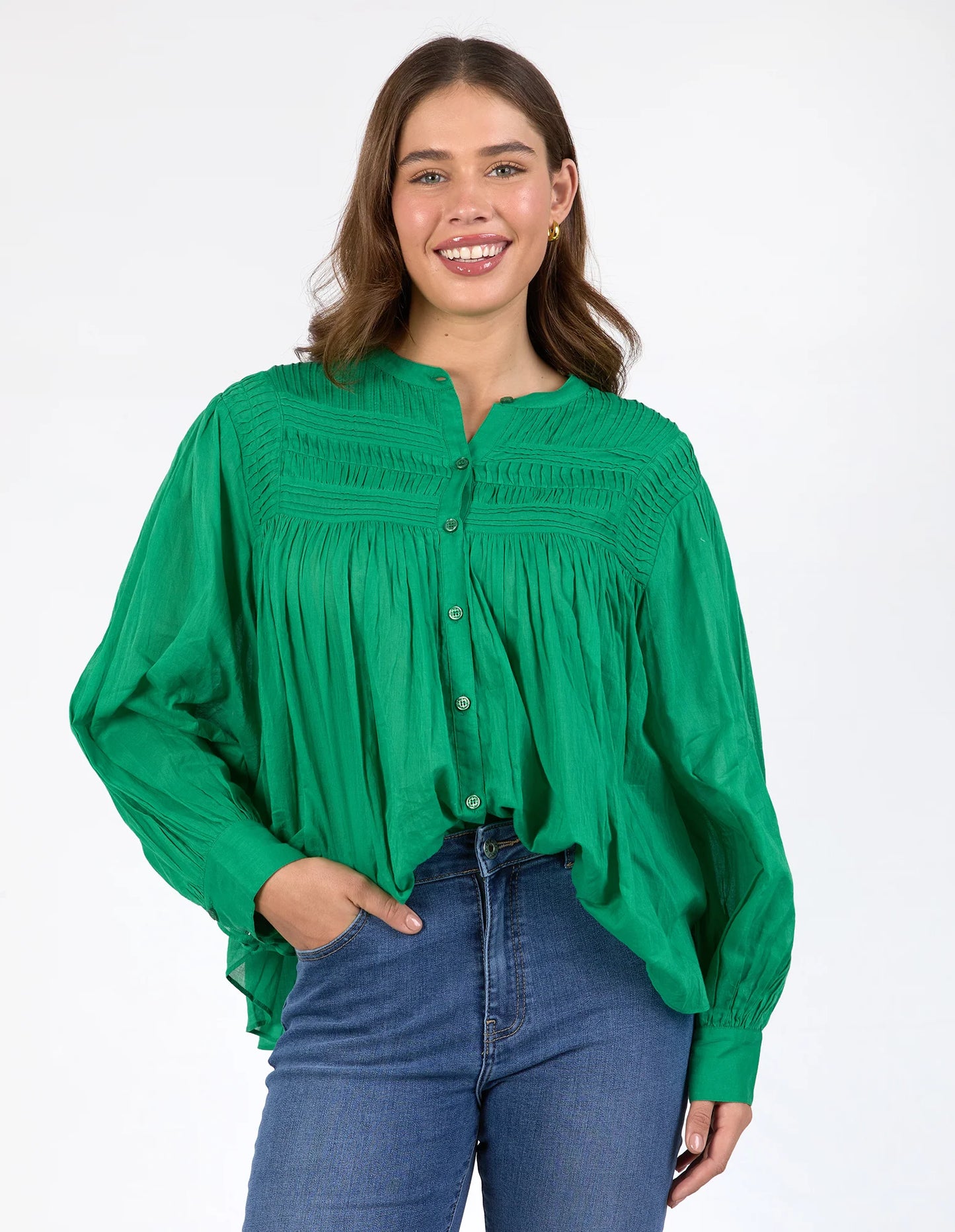 Elm Montana Blouse Pine Green