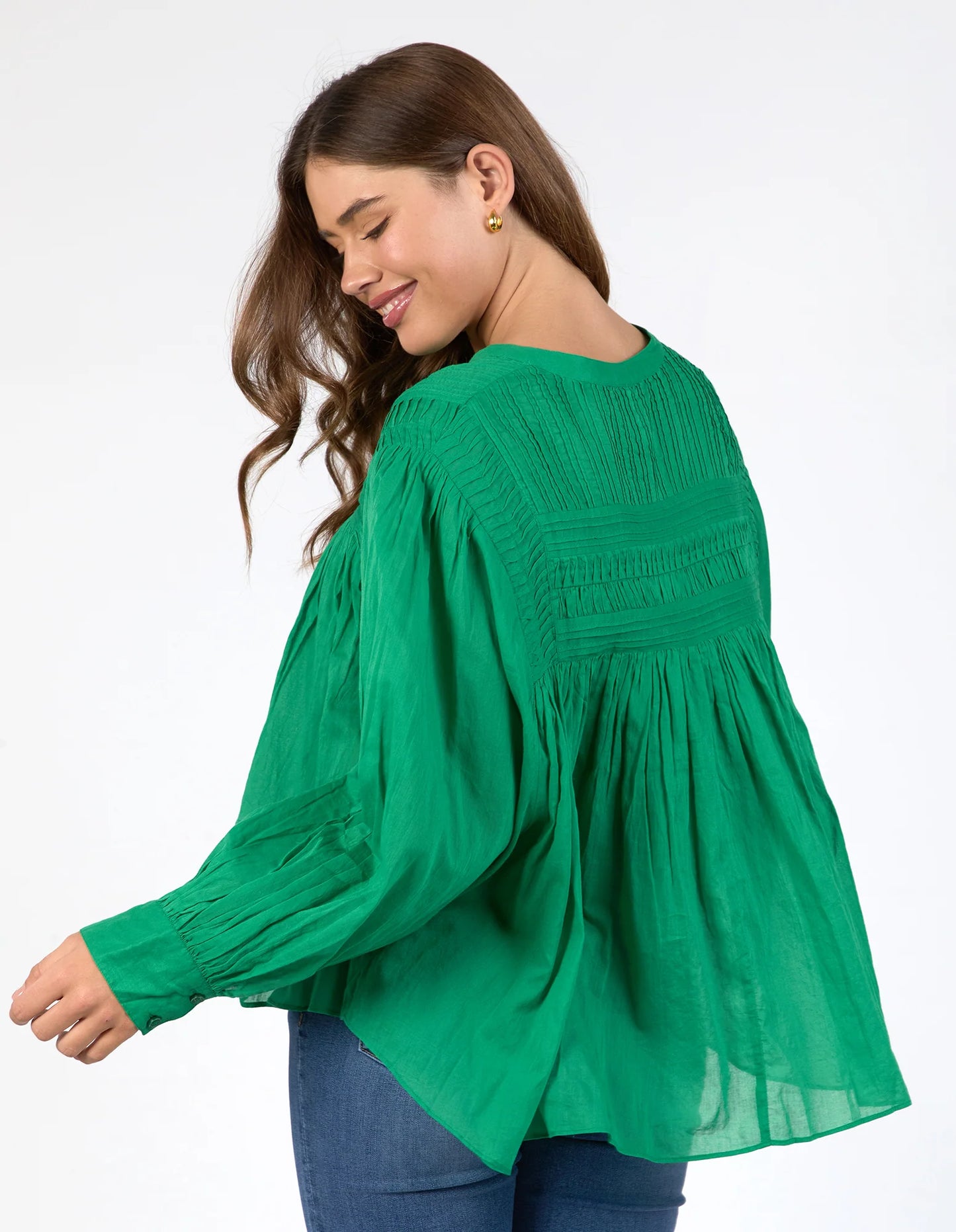 Elm Montana Blouse Pine Green