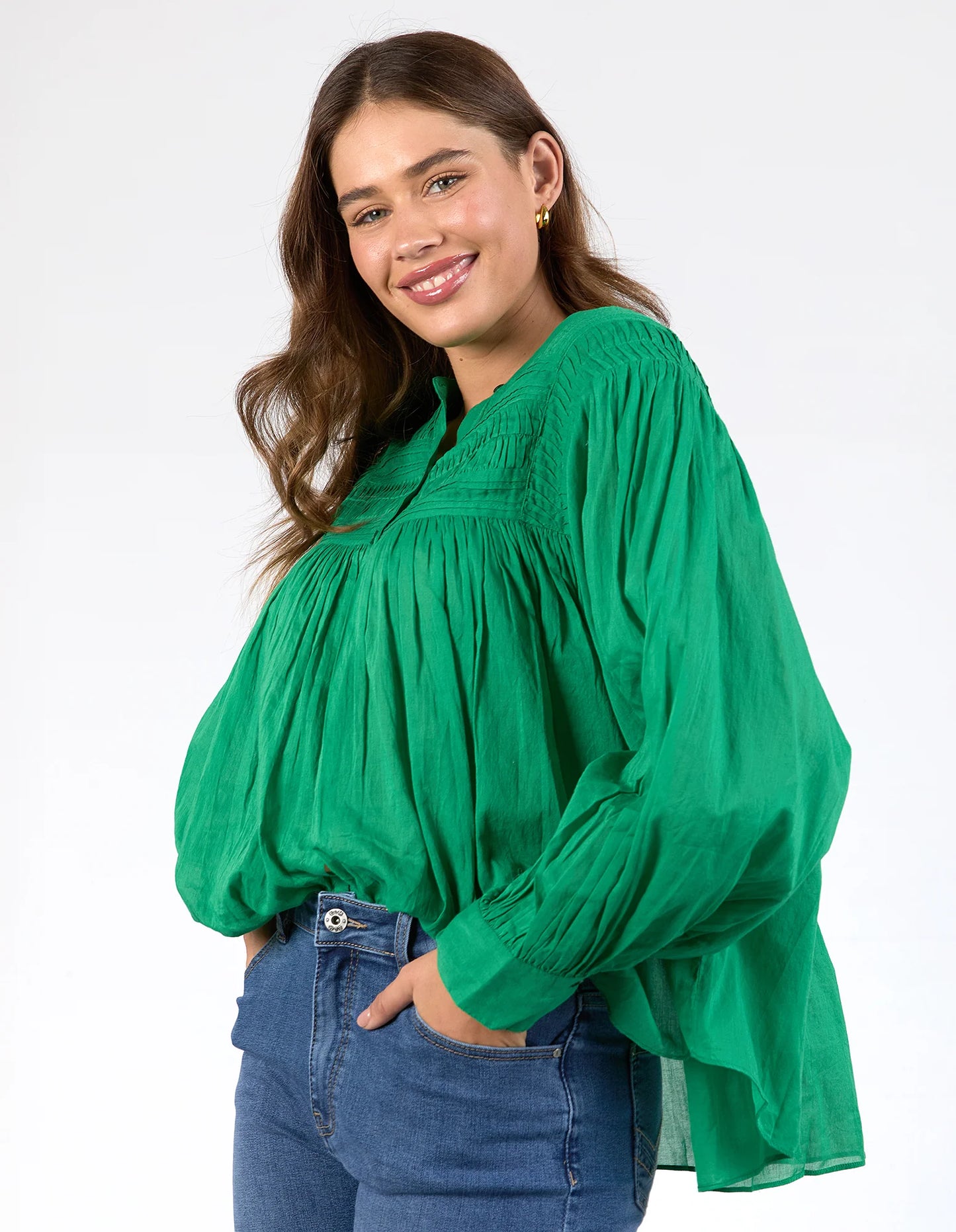 Elm Montana Blouse Pine Green