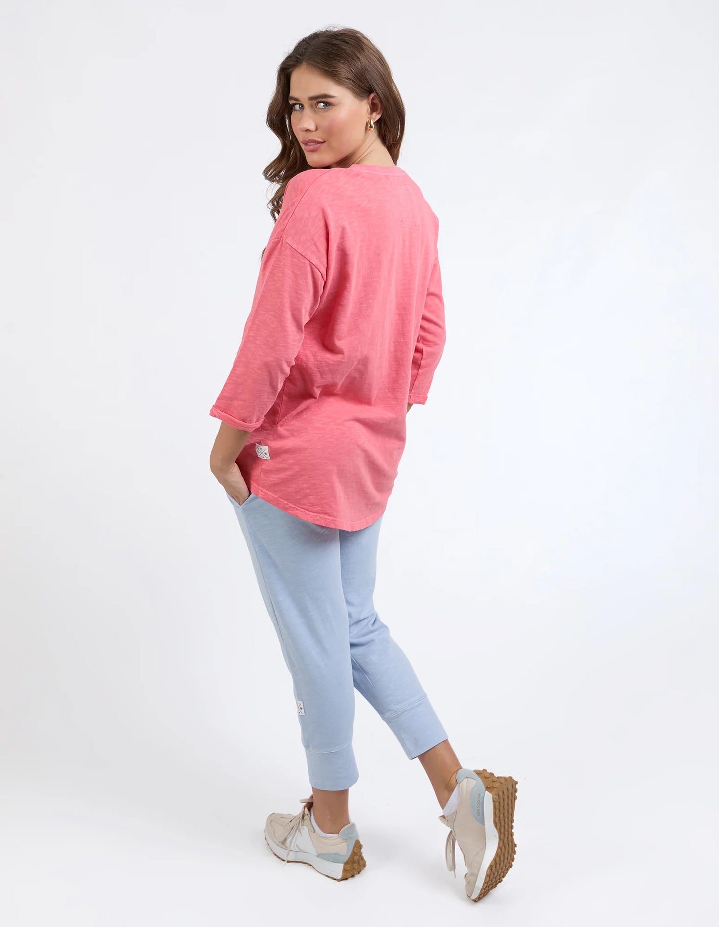 Elm Annie 3/4 Sleeve Tee- Cosy Coral