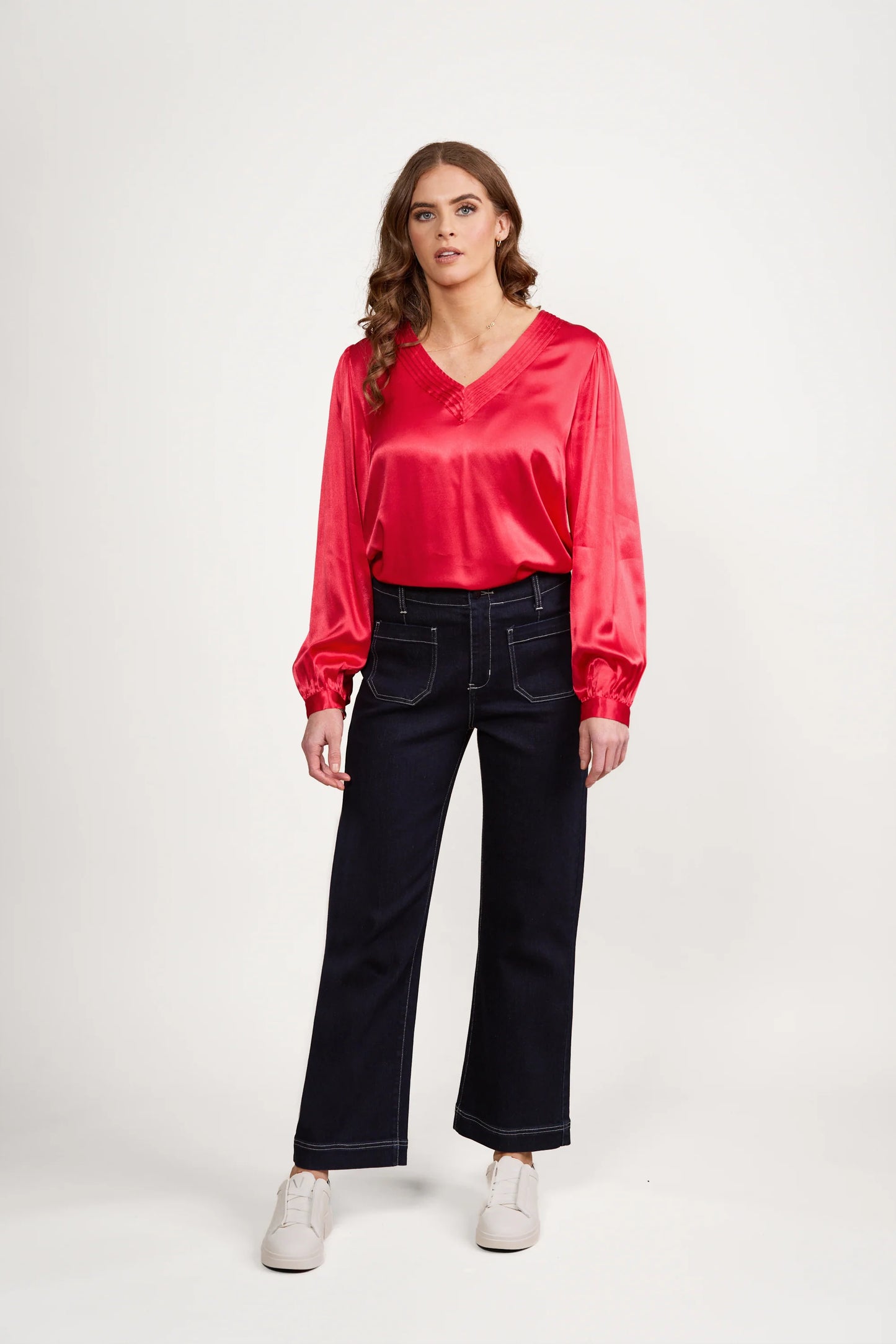Vassalli Wide Leg Ankle Grazer Jean Ink Denim