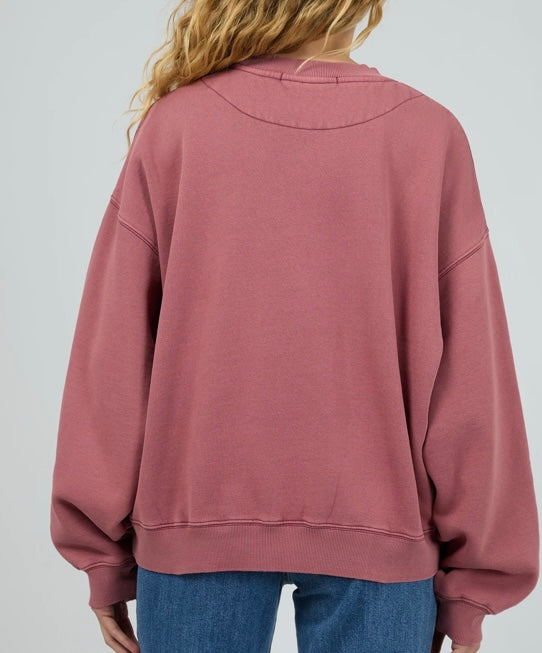 Silent Theory Vintage Denim Crew Cherry