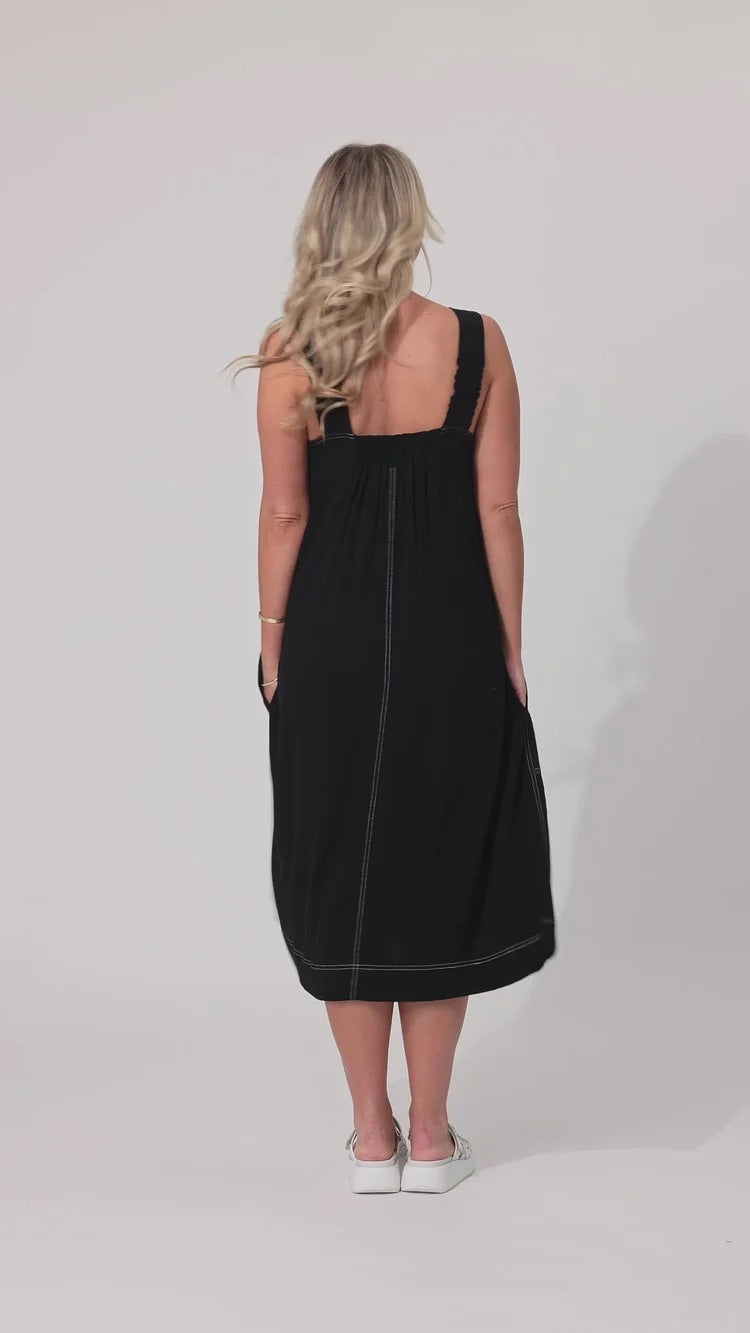 Lemon Tree Gabi Linen Dress Black