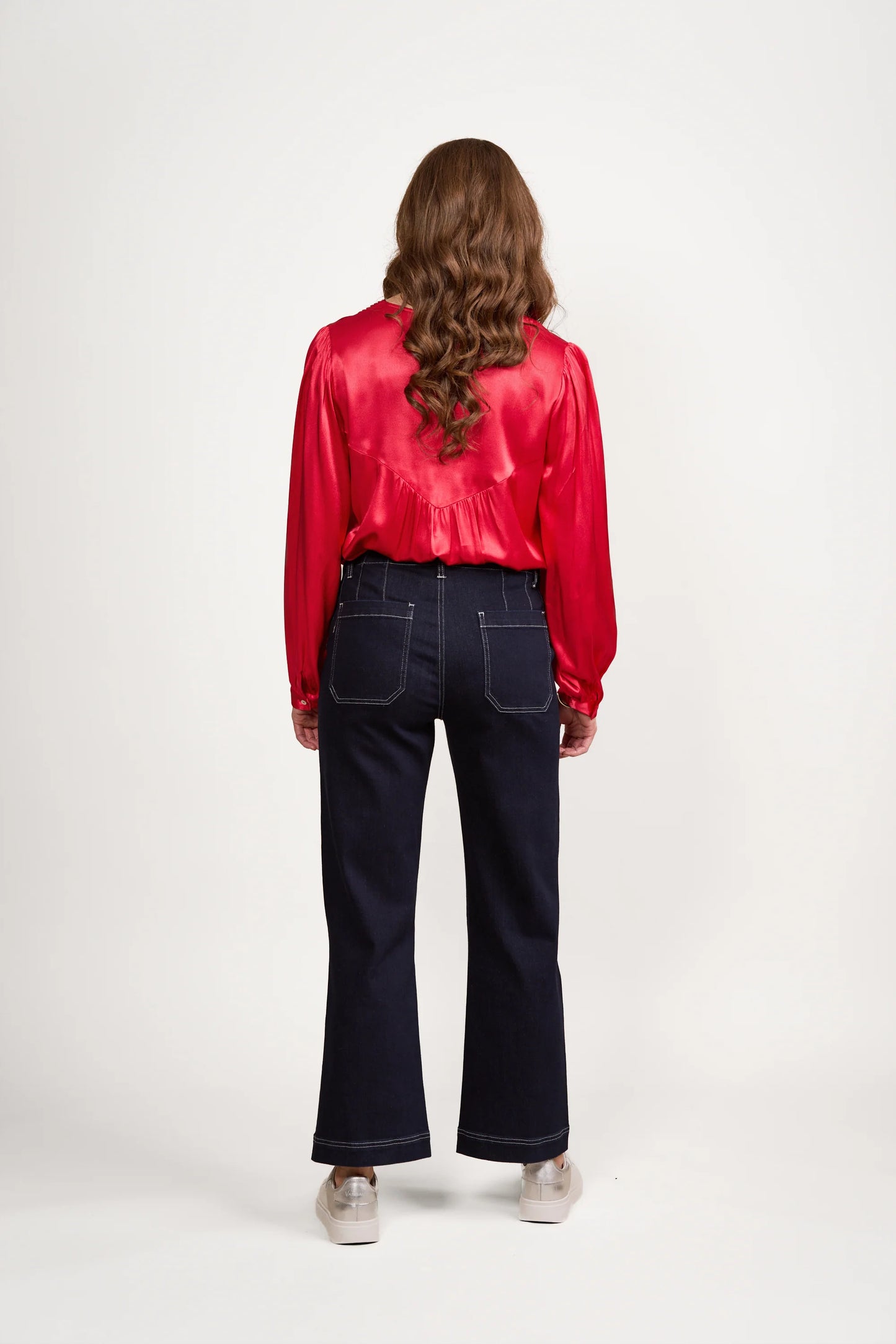 Vassalli Wide Leg Ankle Grazer Jean Ink Denim