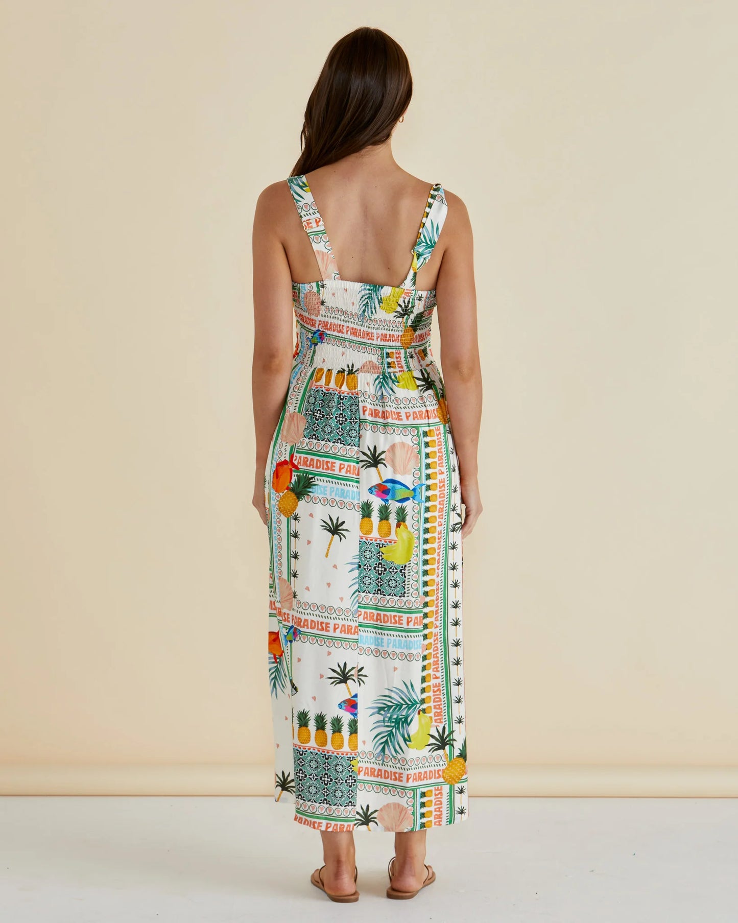 Betty Basics Tegan Midi Dress- Paradise Print Pink