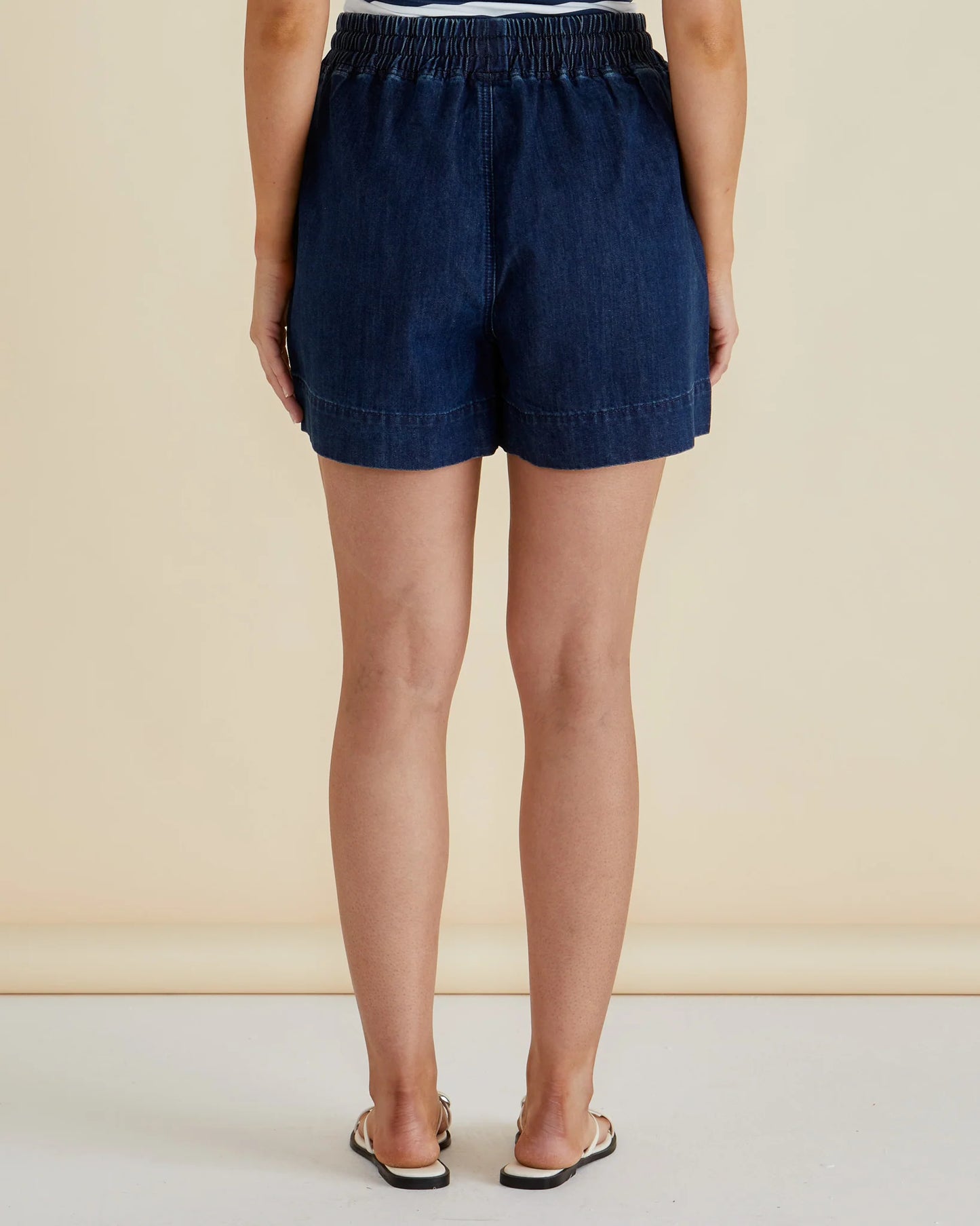Betty Basics Relax Denim Shorts- Dark Blue