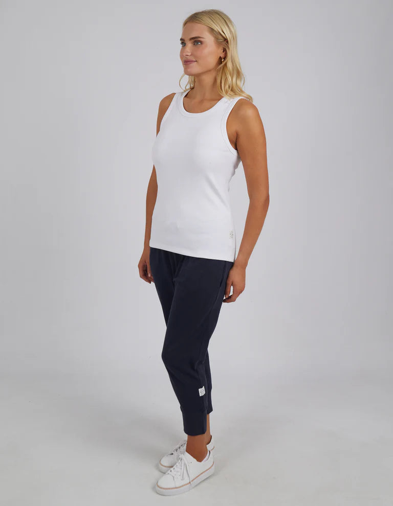 Elm Rib Crew Tank White