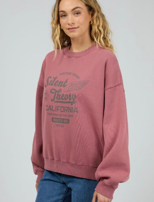 Silent Theory Vintage Denim Crew Cherry