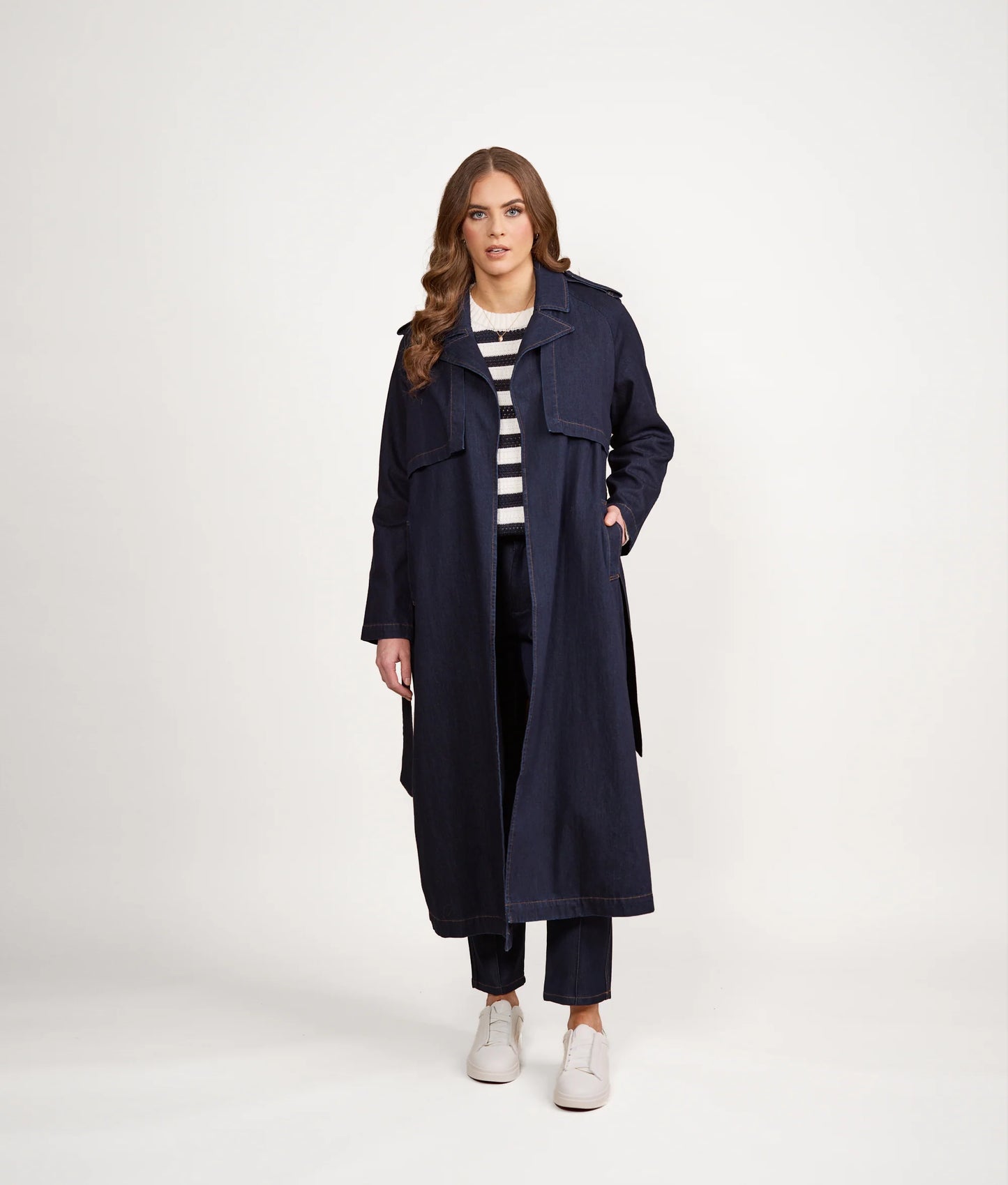 Vassalli Denim Trench Dark Denim