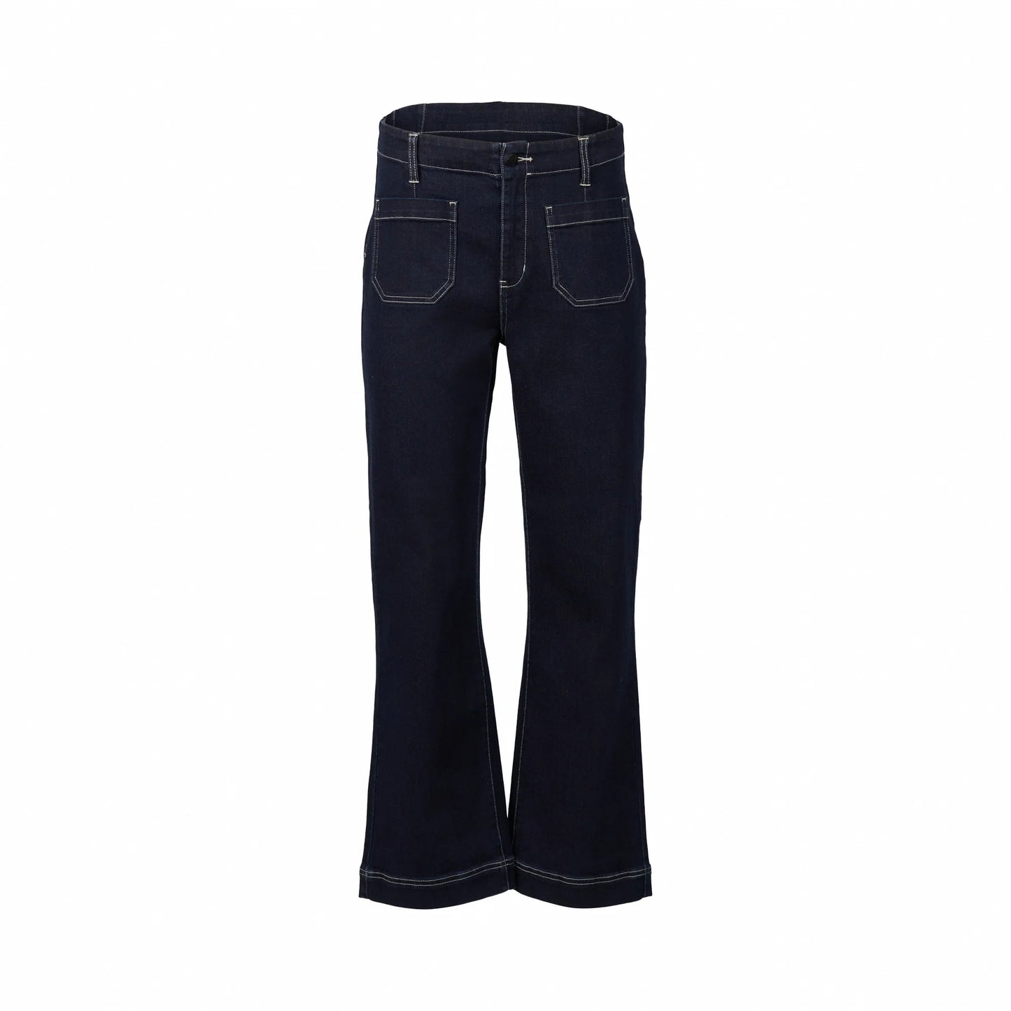 Vassalli Wide Leg Ankle Grazer Jean Ink Denim