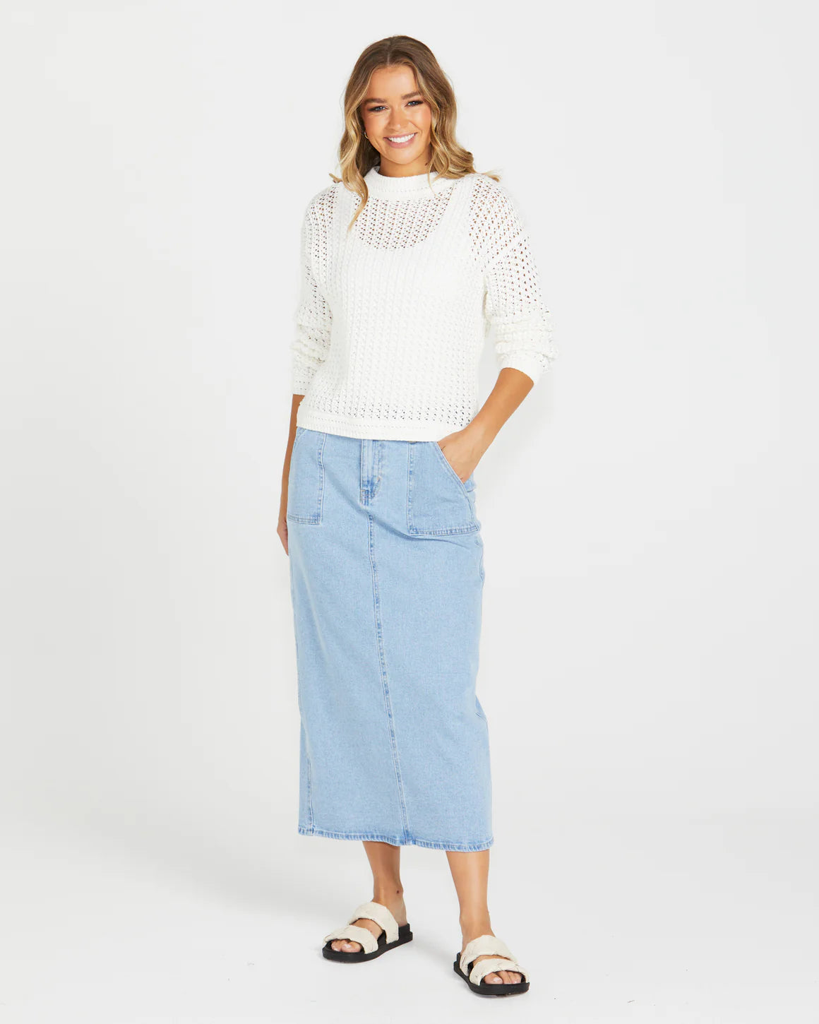 Sass Isella Denim Skirt Sandwash