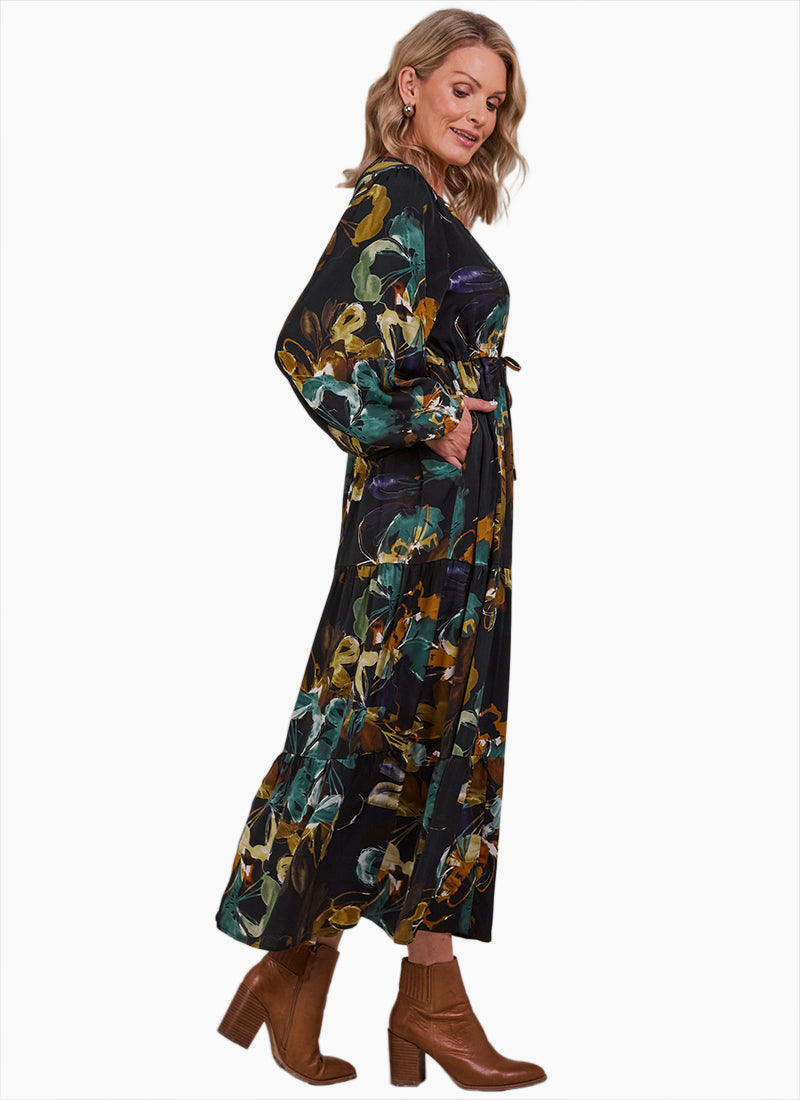 Eb & Ive Elsie Maxi Dress Botanical Black