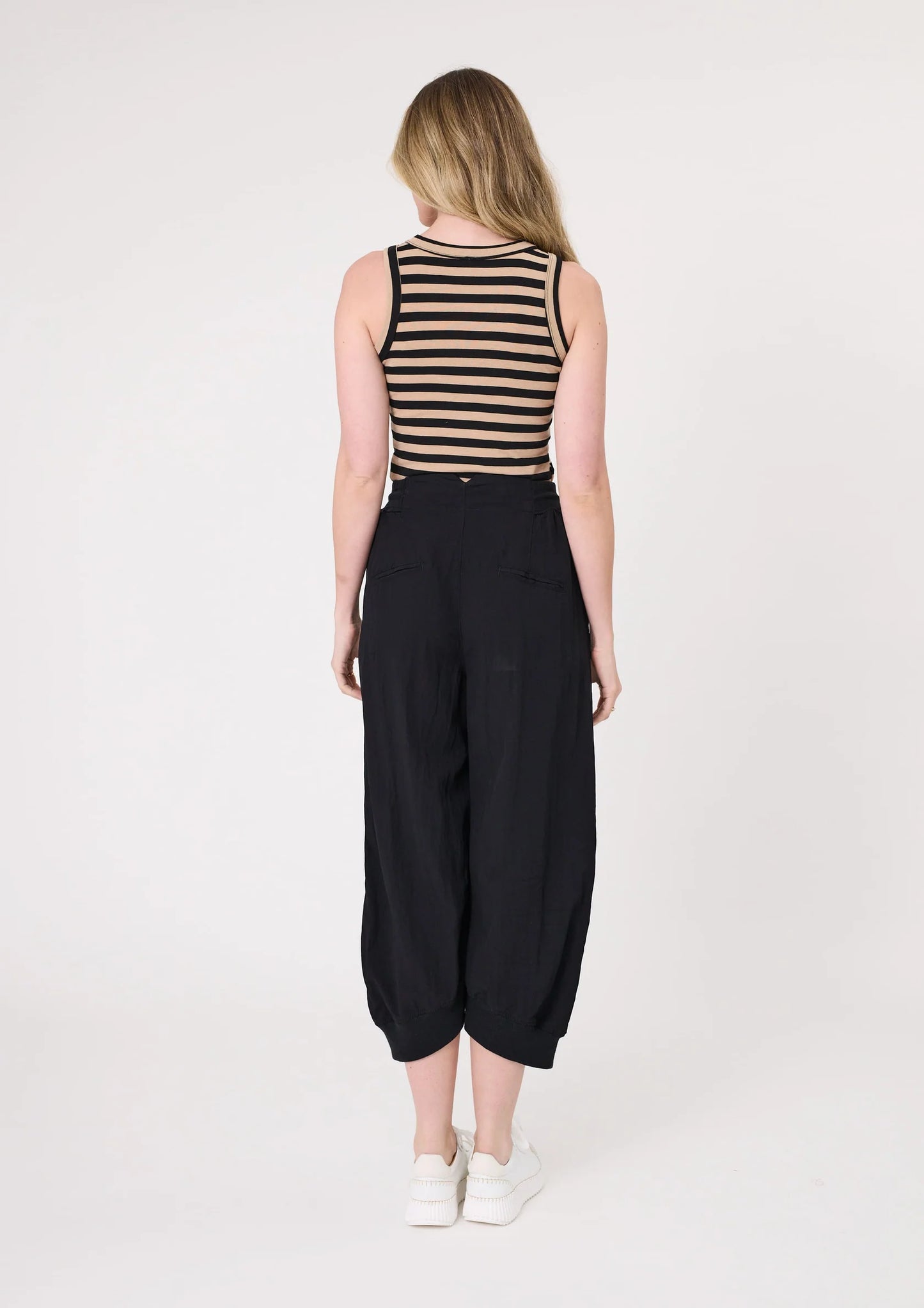 Lemon Tree Eva Stripe Tank Mocha Black