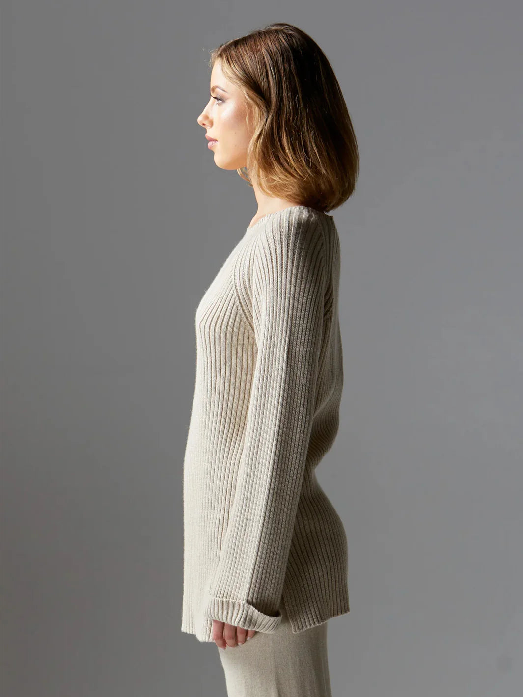 Fate & Becker Bluebell Rib Tunic Ecru