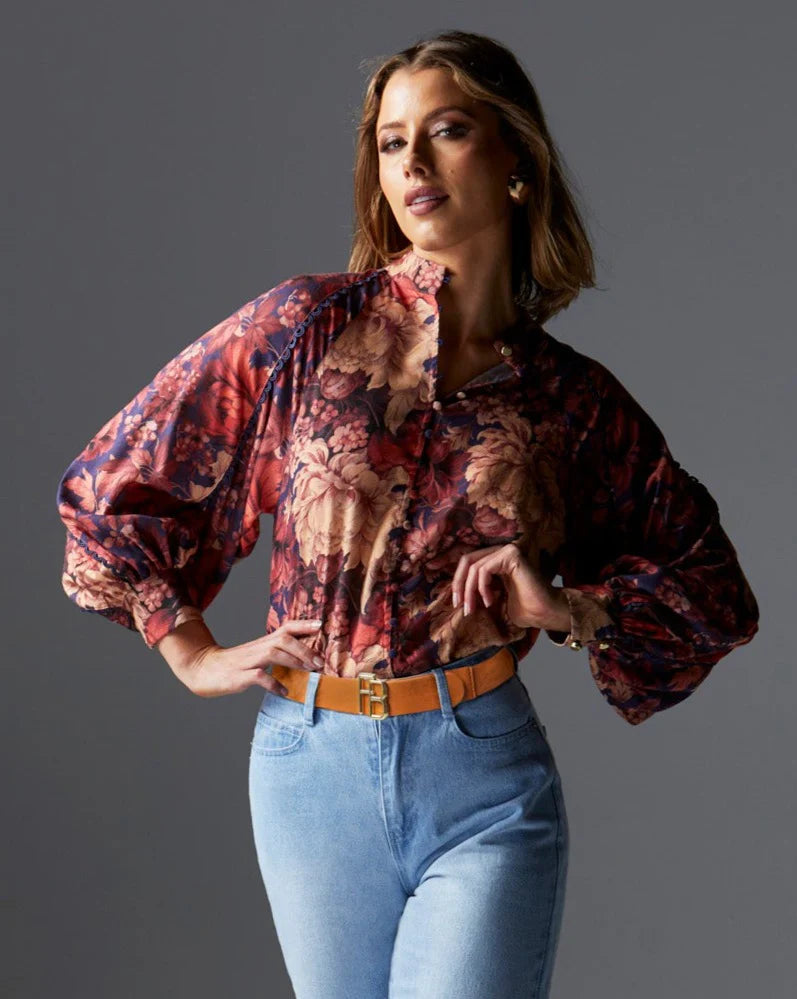 Fate & Becker Berry Kiss Blouse Floral