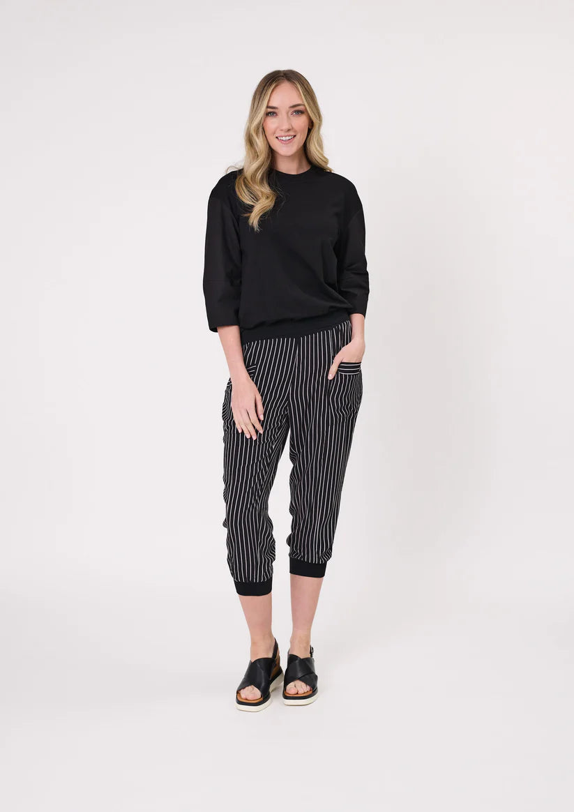 Lemon Tree Harem Pant Black and white Stripe