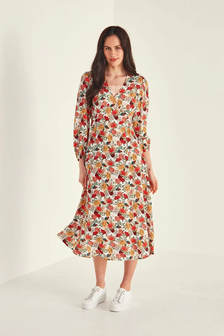 Lemon Tree Design Jasmin Dress Ecru Print