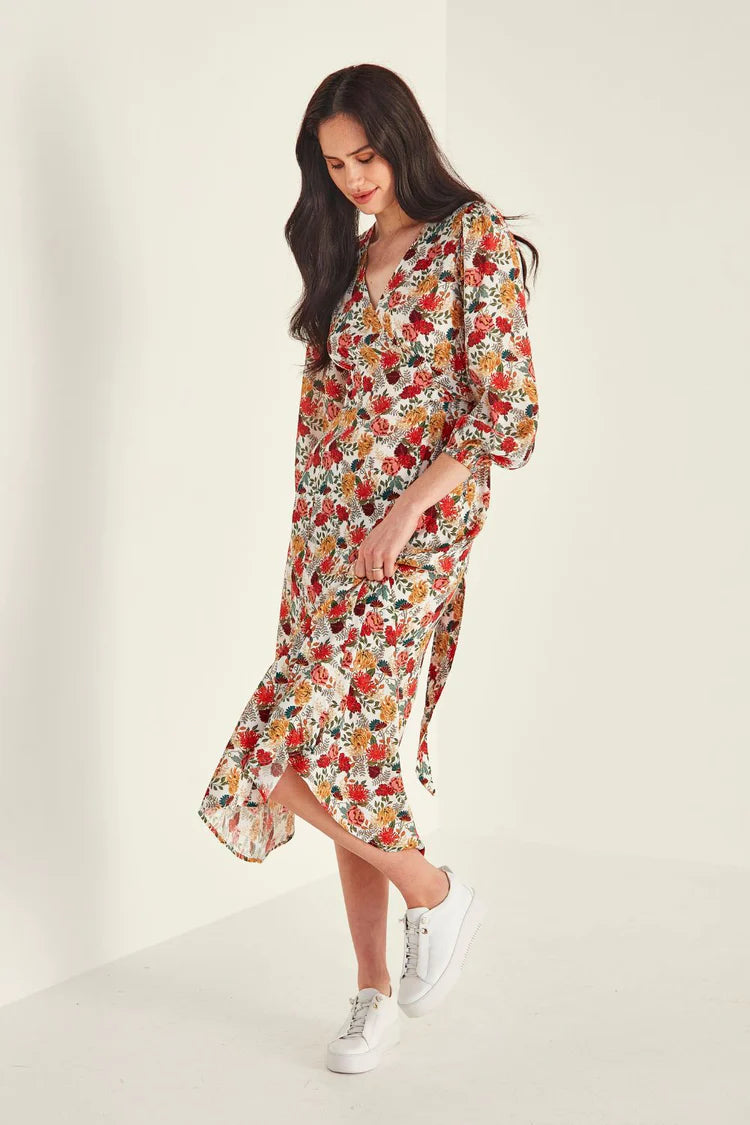 Lemon Tree Design Jasmin Dress Ecru Print
